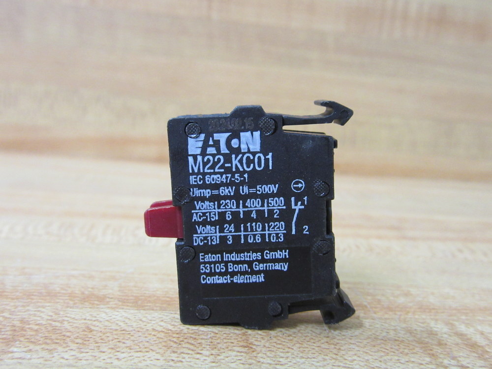 Eaton M22-KC01 Moeller Contact Block M22KC01 (Pack of 3)