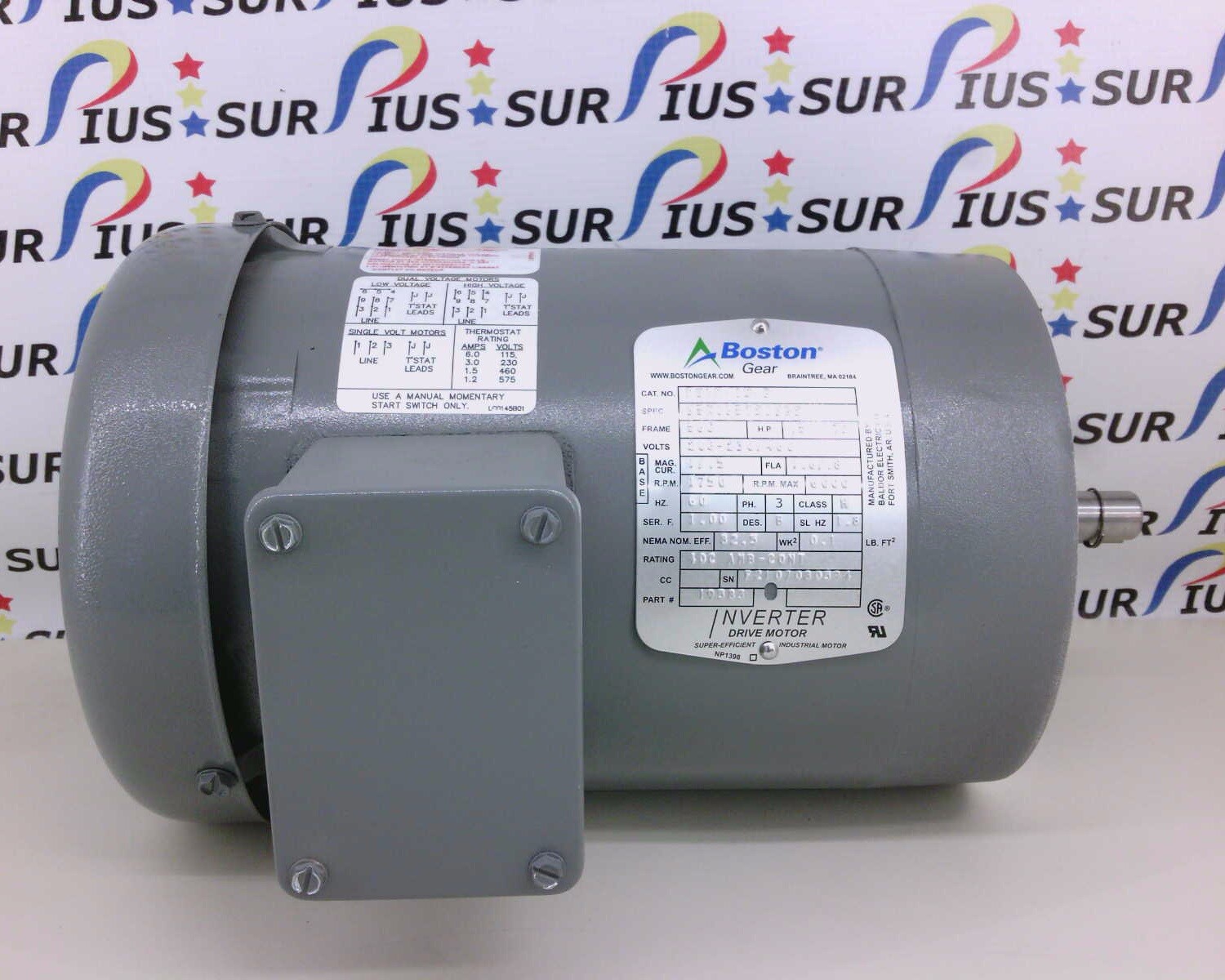 NSSP Boston Gear FUTF-ID-B Inverter Drive Motor 19583 56C .5hp 1750rpm 3ph 60hz