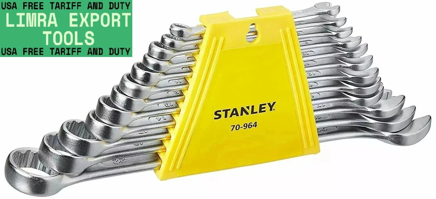 12-Pc Stanley 70-964E Combination Spanner Ring and Open Set Size 6-14,17,19&22MM