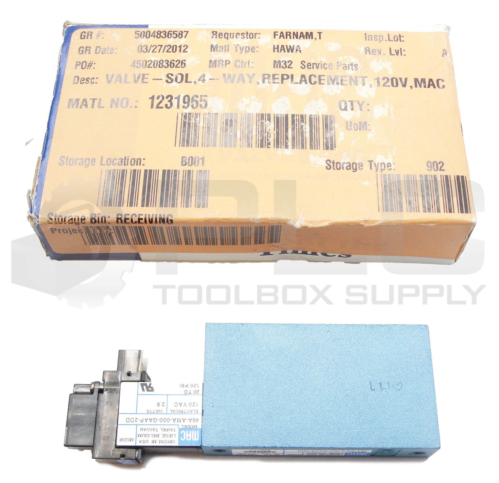 NEW MAC 48A-AMA-000-GAAP-2DD VALVE 20 TO 120PSI
