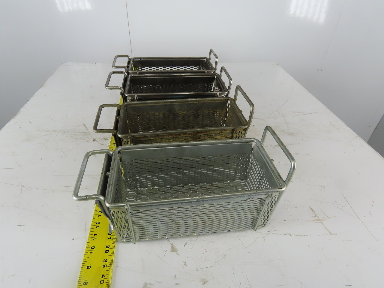 Rectangular Wire Expanded Metal Parts Washer Dip Basket 5″x10-1/2″x4-1/4″Lot of4