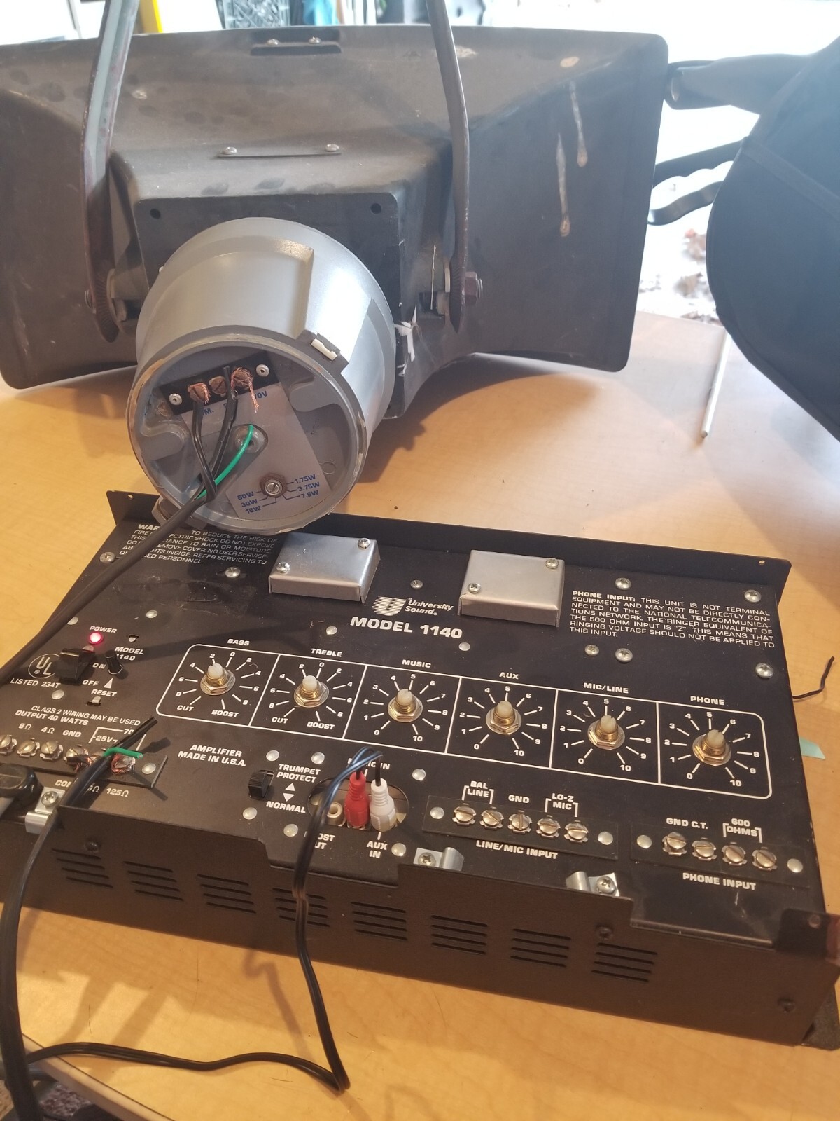  Atlas Sound ID60CT EV/UNIVERSITY compression driver+BAI-100 horn+1140 AMPLIFIER
