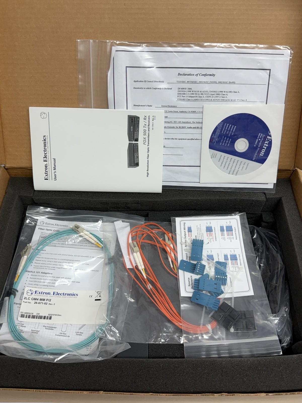 Extron Electronics Fox 500 Tx/Rx MM Fiber Optic Transmitter & Receiver NIB