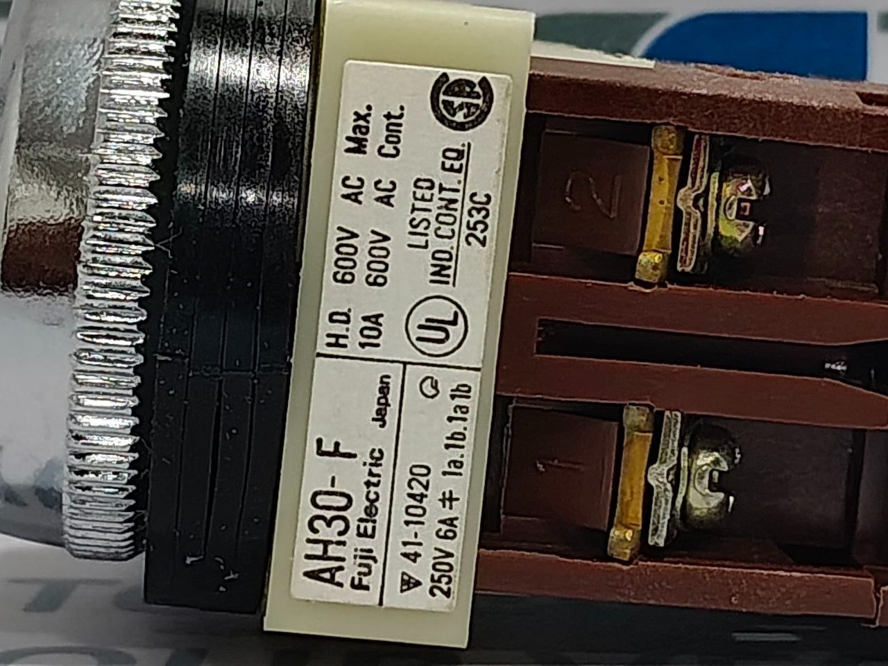 Fuji Electric AH30-F Black Push Button 10A 600V AH30-FB22 2A2B (Unused New)