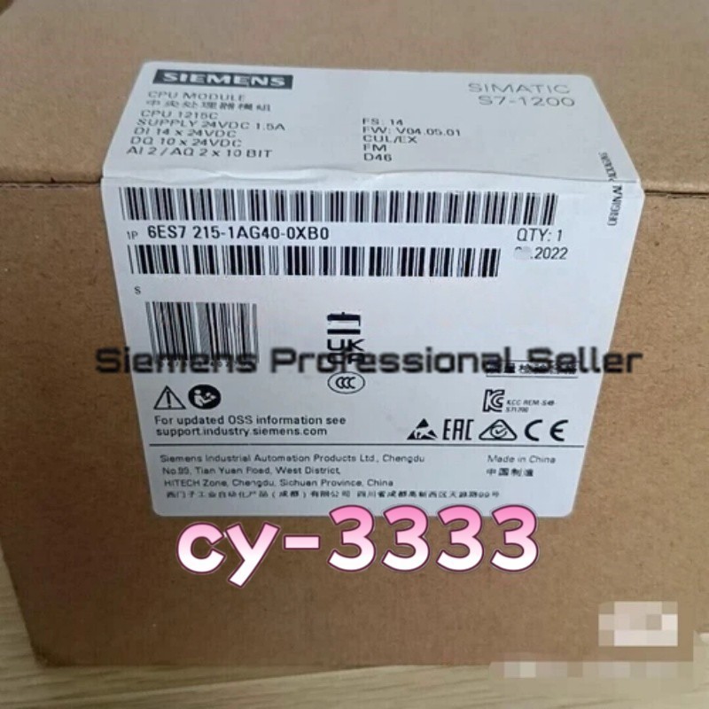 1PCS Newest With Box Siemens 6ES7 215-1AG40-0XB0 SIMATIC S7-1200 CPU In Stock