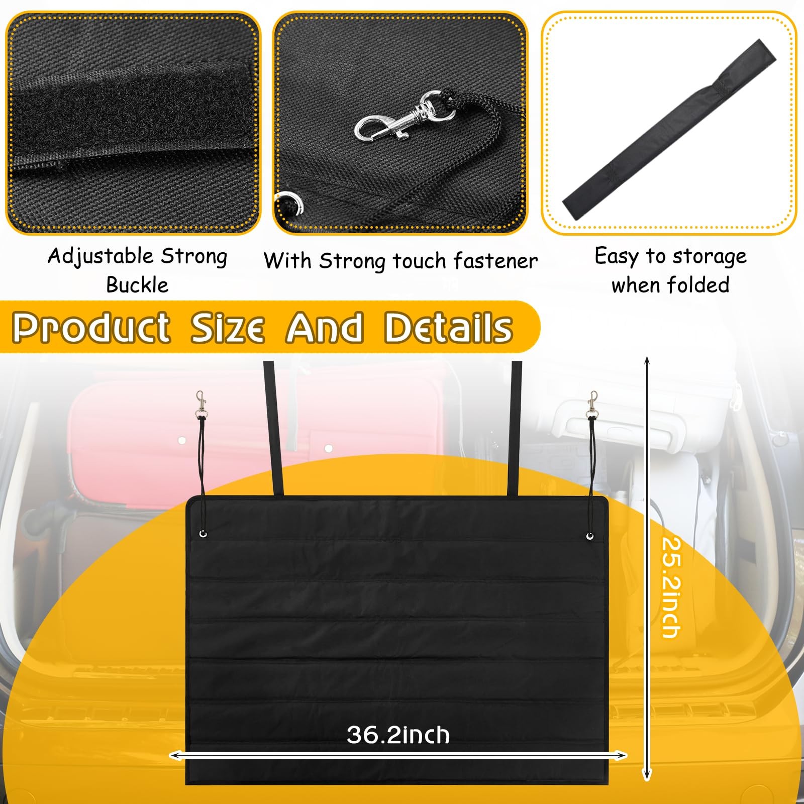 Tinideya Large Rear Bumper Protector for Cars 36 x 25 Inch Bumper Guard Folda…