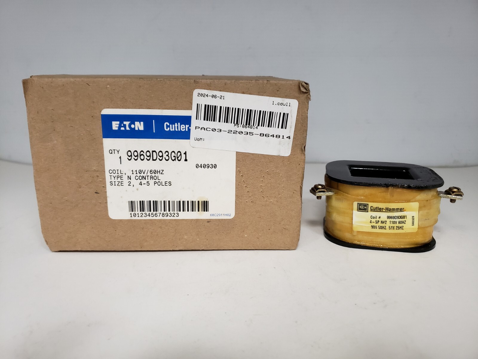 EATON/CUTLER HAMMER 9969D93G01 COIL 110V 60HZ SIZ E 4-5 POLES NIB