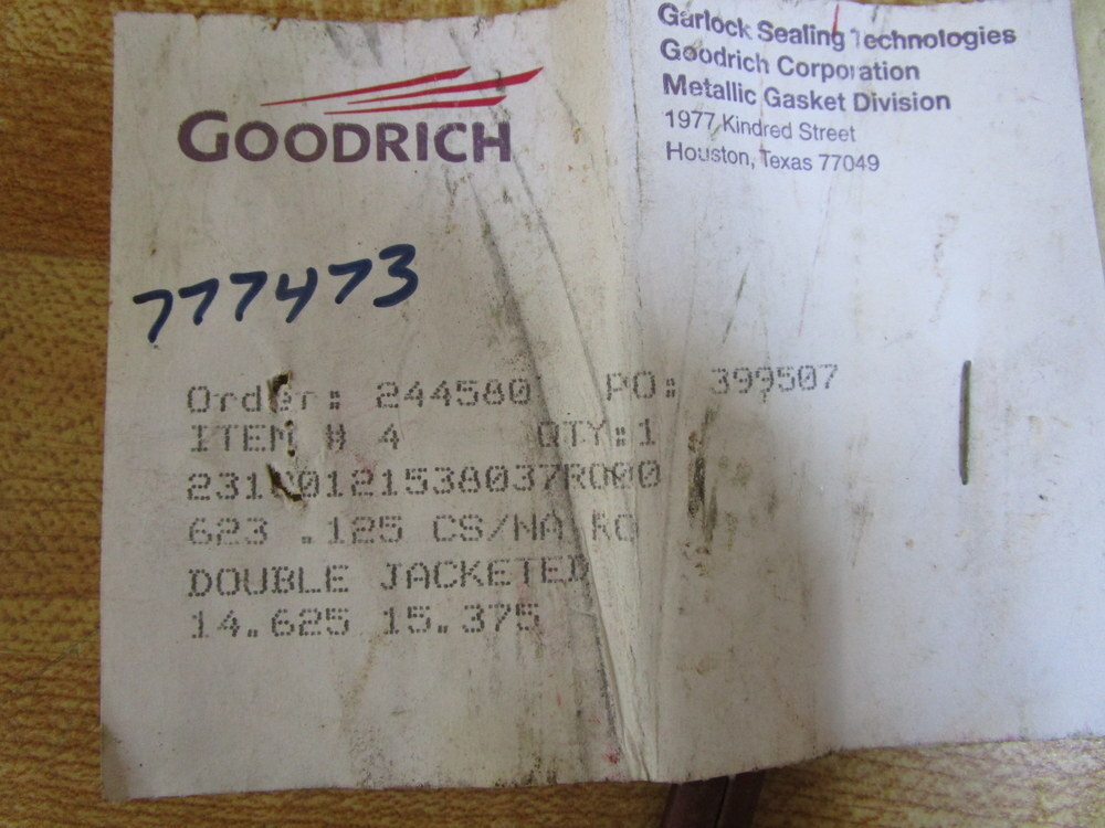 Goodrich 23100121538037RO00 Garlock Gasket 14.625 X 15.375