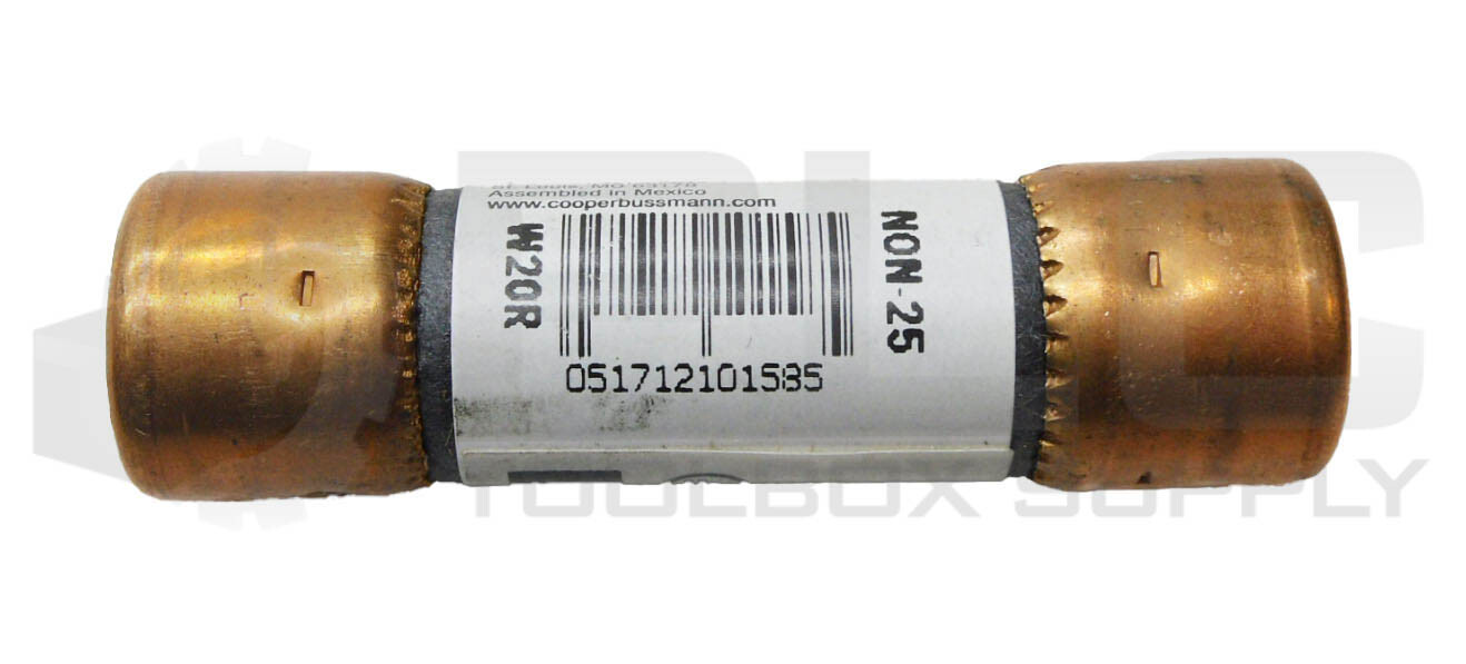 LOT OF 5 NEW BUSSMANN NON-25 GENERAL PURPOSE FUSE 25A 250VAC 125VDC