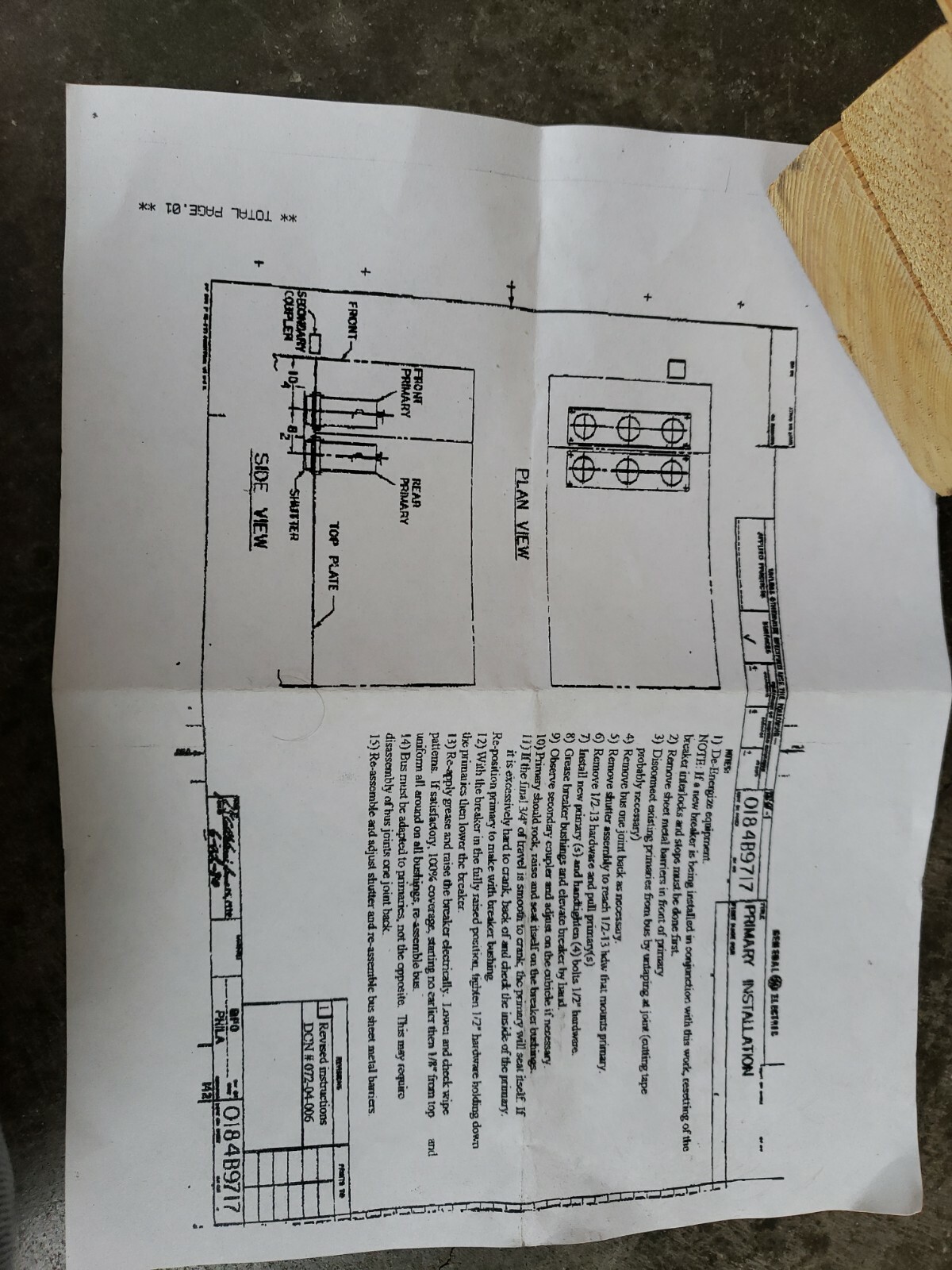 GE HITACHI Nuclear Energy Front Primary Disconnect