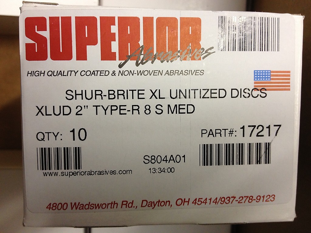100 SUPERIOR 17217 Shur-Brite XL Unitized Discs Type R XLUD 2″ MED 8 S