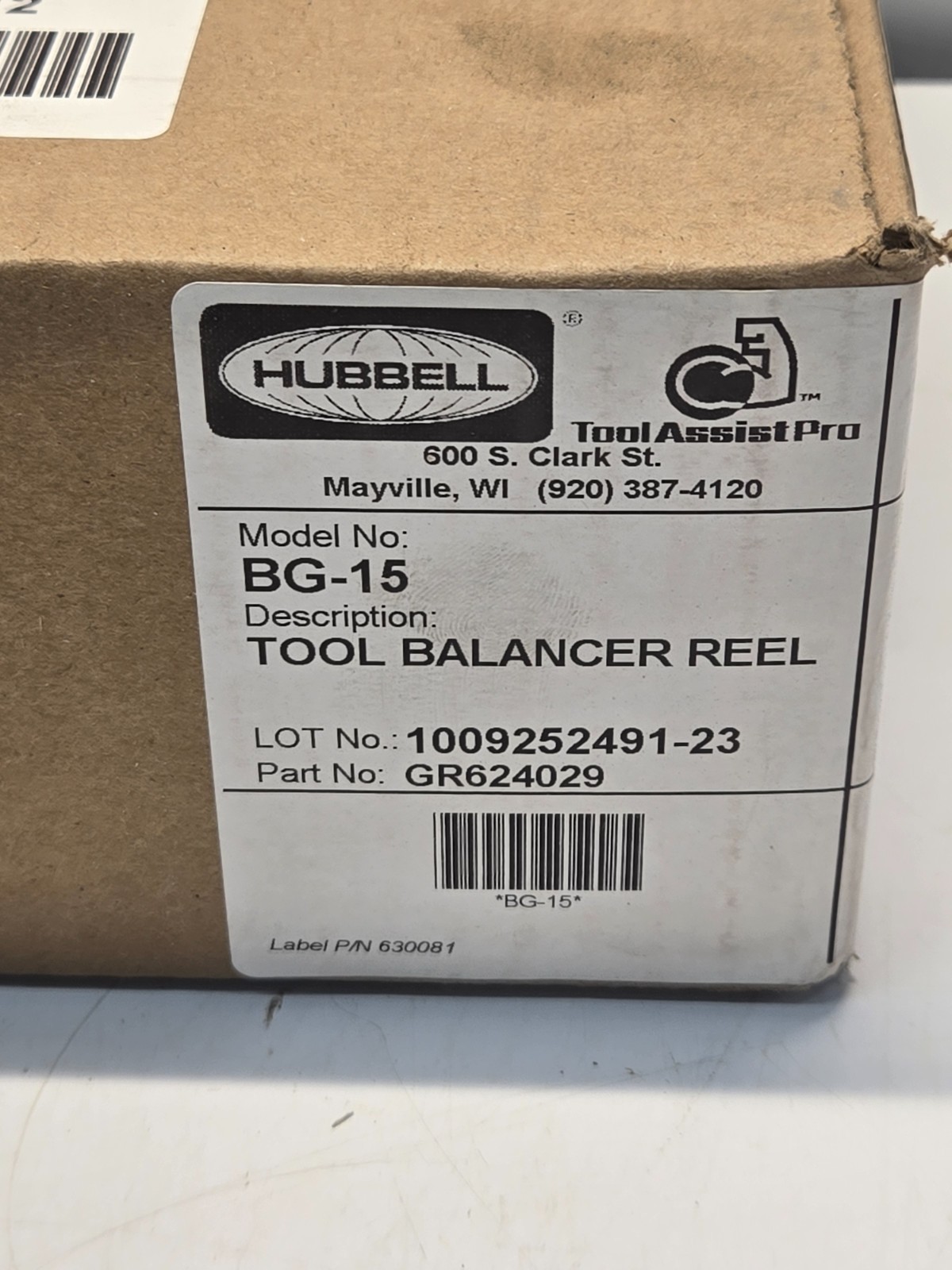 Hubbell Bg-15 Tool Retractor 8.0 Ft For 10.0-15.0 Lb FREE SHIP NEW IN BOX r4
