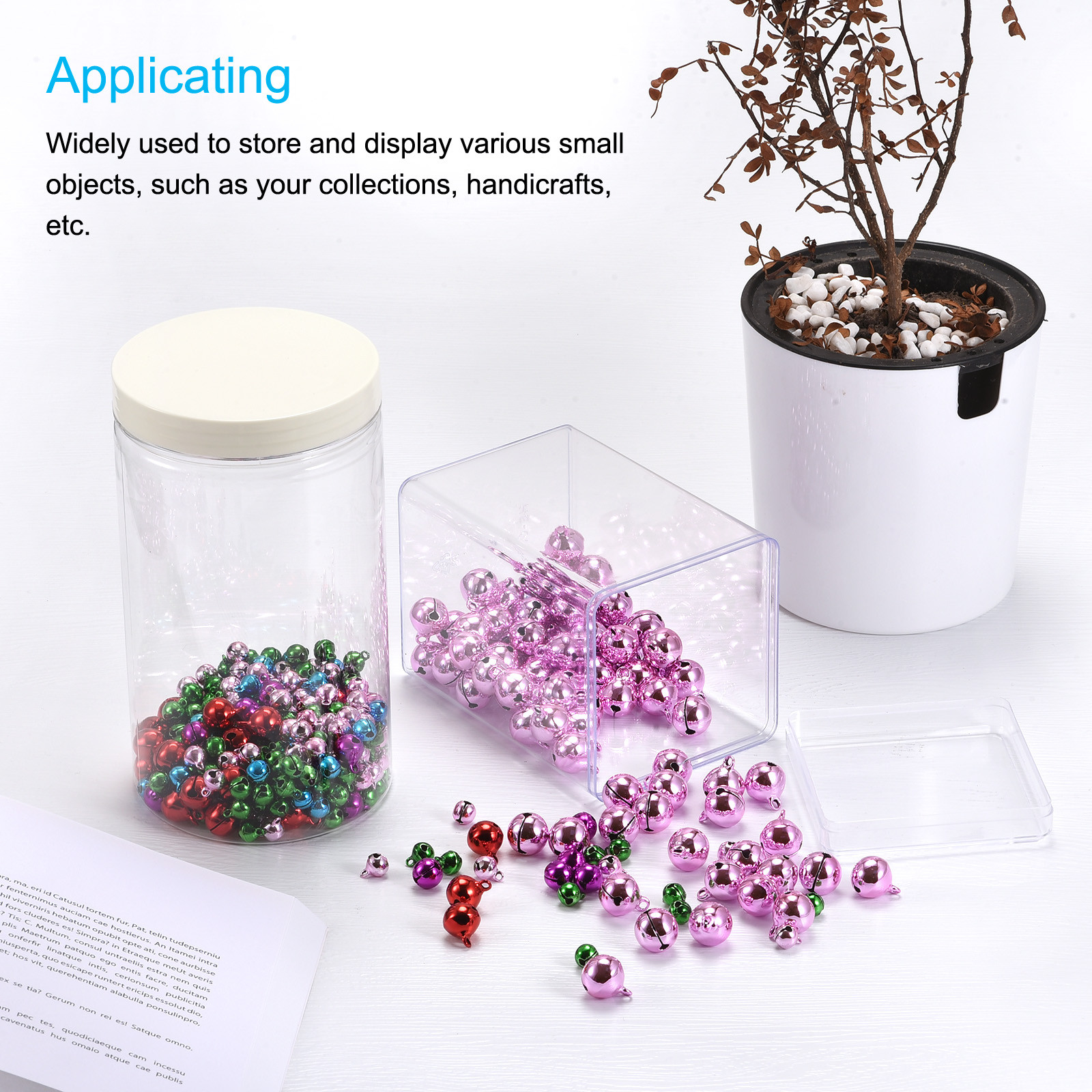 4Pcs Clear Acrylic Storage Box Square Cube Display Case with Lid 5.1×5.1×5.1cm