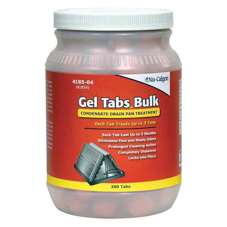 Nu-Calgon 4185-04 Condensate Pan Treatment, Gel Tablet, Red