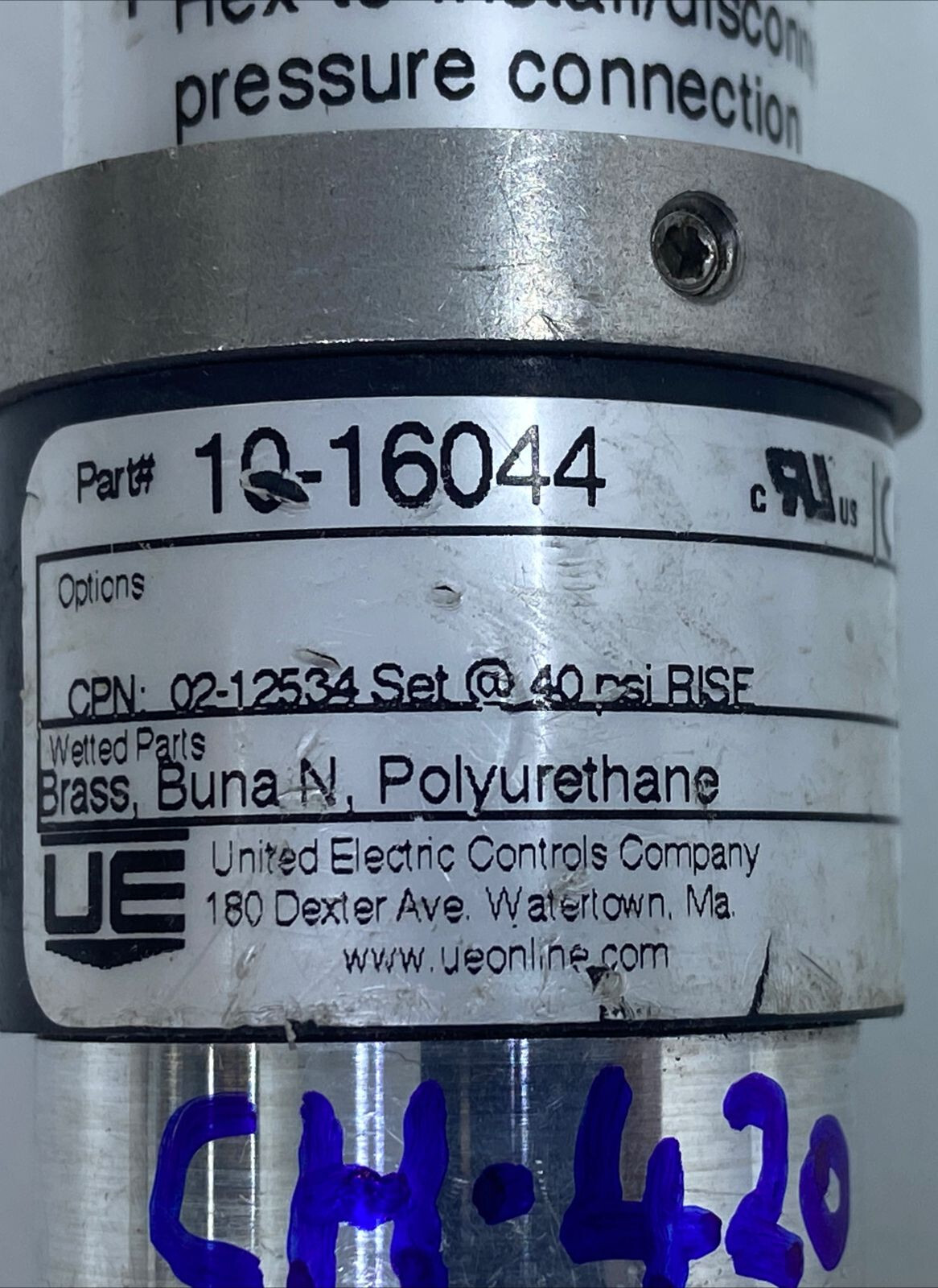 Fike United Electric Controls 10-16044 Discharge Pressure Switch 10-15 , CH#420