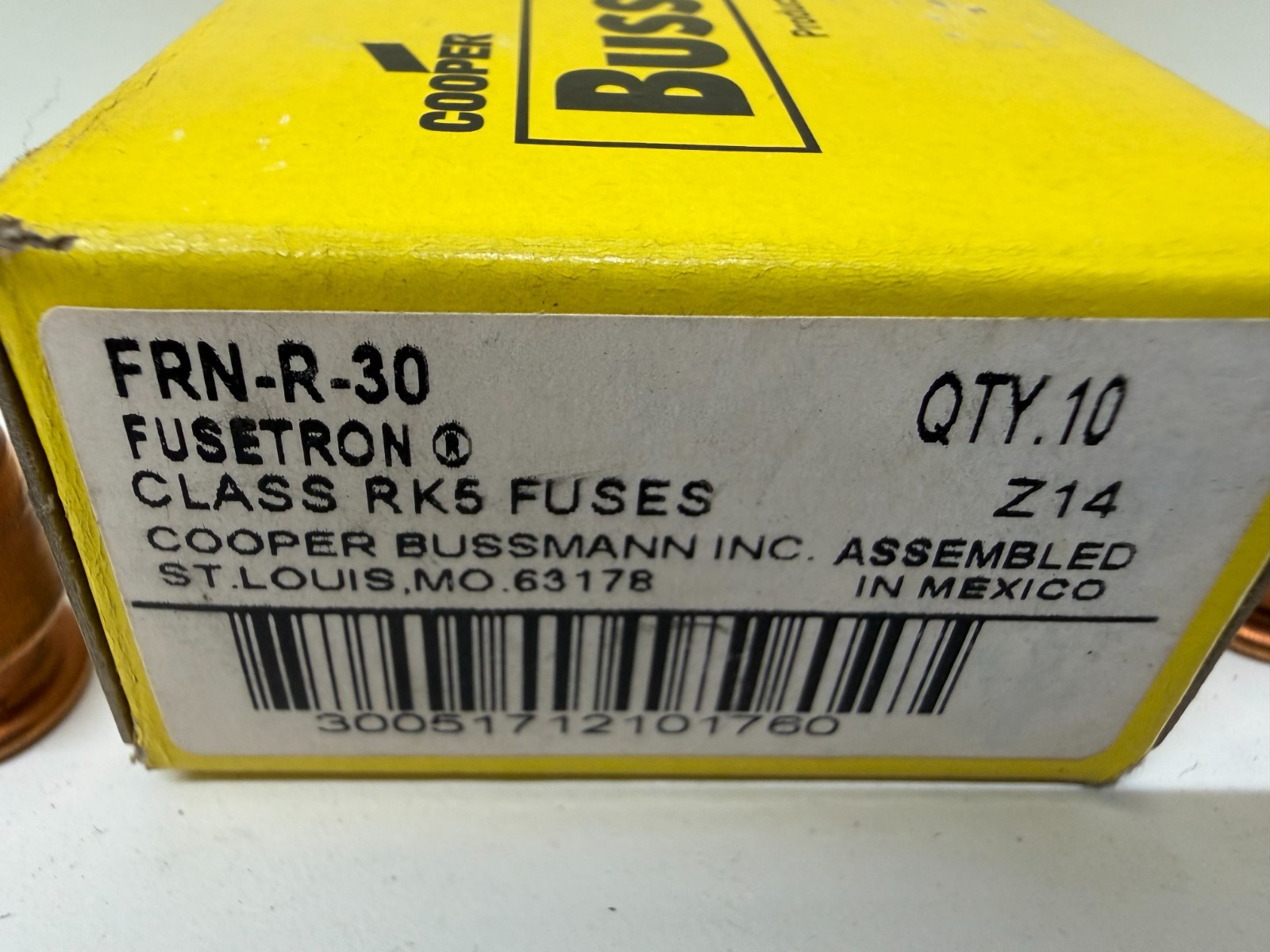 LOT OF (10) NEW OLD STOCK! BUSSMANN 30A 250V TIME-DELAY FUSES FRN-R-30