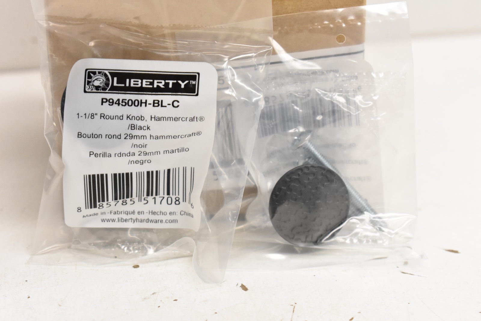 Liberty P94500H-BL-C 1-1/8″ Round Knob Hammercraft Black 2 Boxes of 12(24 total)