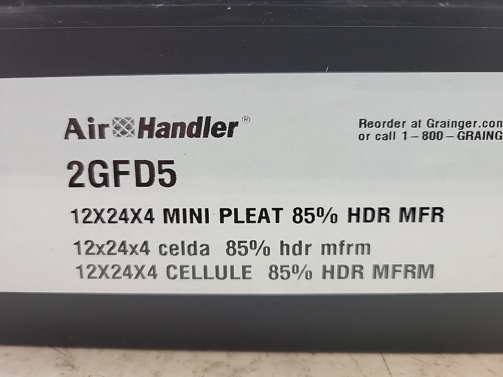 2 Pack Air Handler Mini-Pleat Air Filter 12″ x 24″ x 4″ Synthetic 2GFD5
