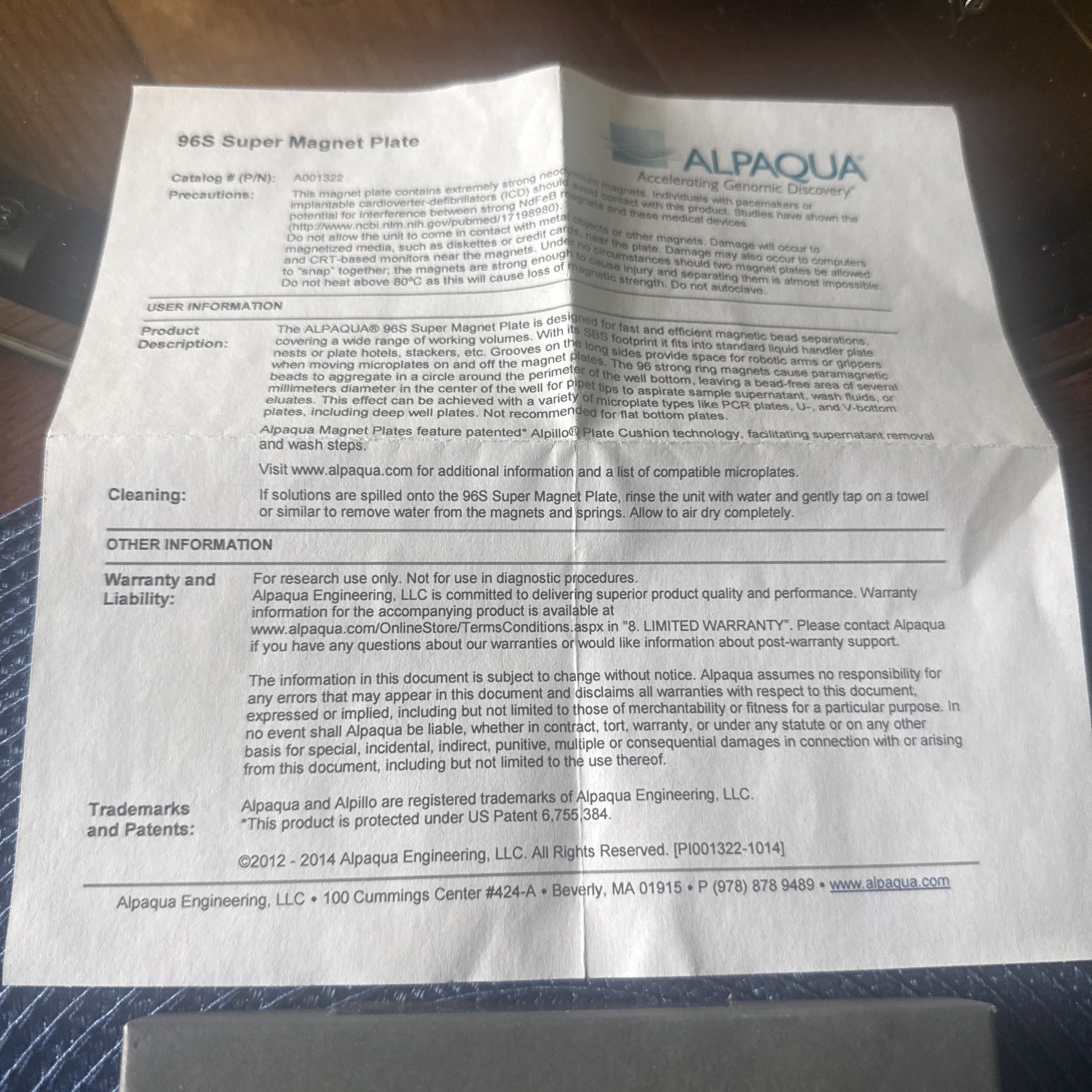 NEW ALPAQUA/HAMILTON ENHANCED UNIVERSAL MAGNET PLATE A001322