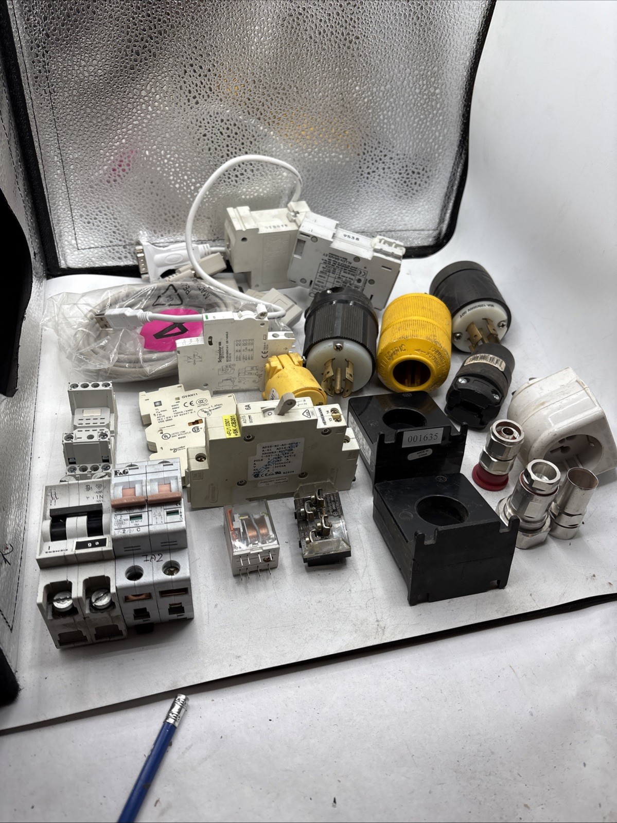 Assorted Breakers; Solenoids; Cables; Plugs; And Switches Of Various Brands