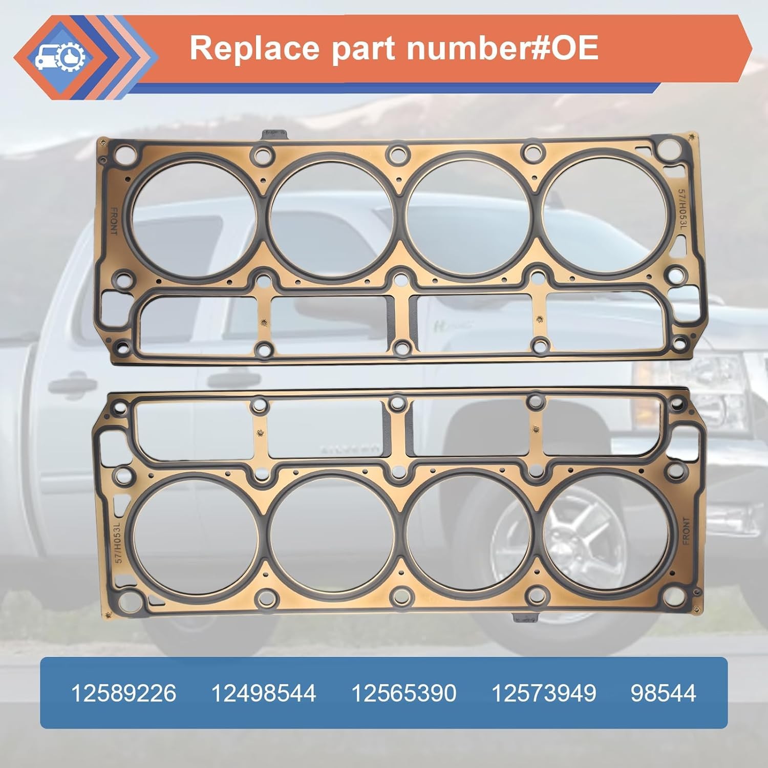 2 Pcs Cylinder Multi Layer Head Gasket for LS1 LS6 V8 4.8L 5.3L 5.7 Liter Eng