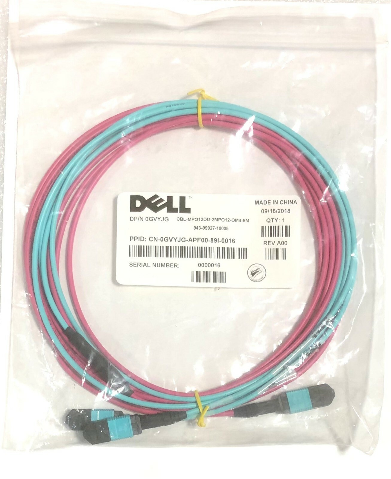 GVYJG DELL Assembly,Cable,MPO12DD-2MPO12,OM4,5M NEW!~