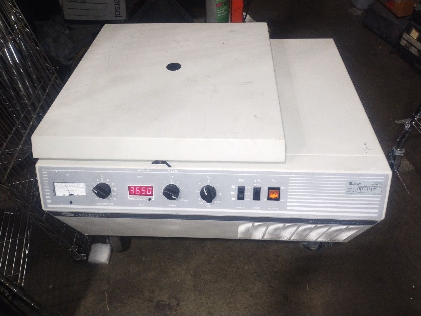 Beckman Coulter Allegra 6 Centrifuge w/ GH3.8 Swinging Bucket Rotor.