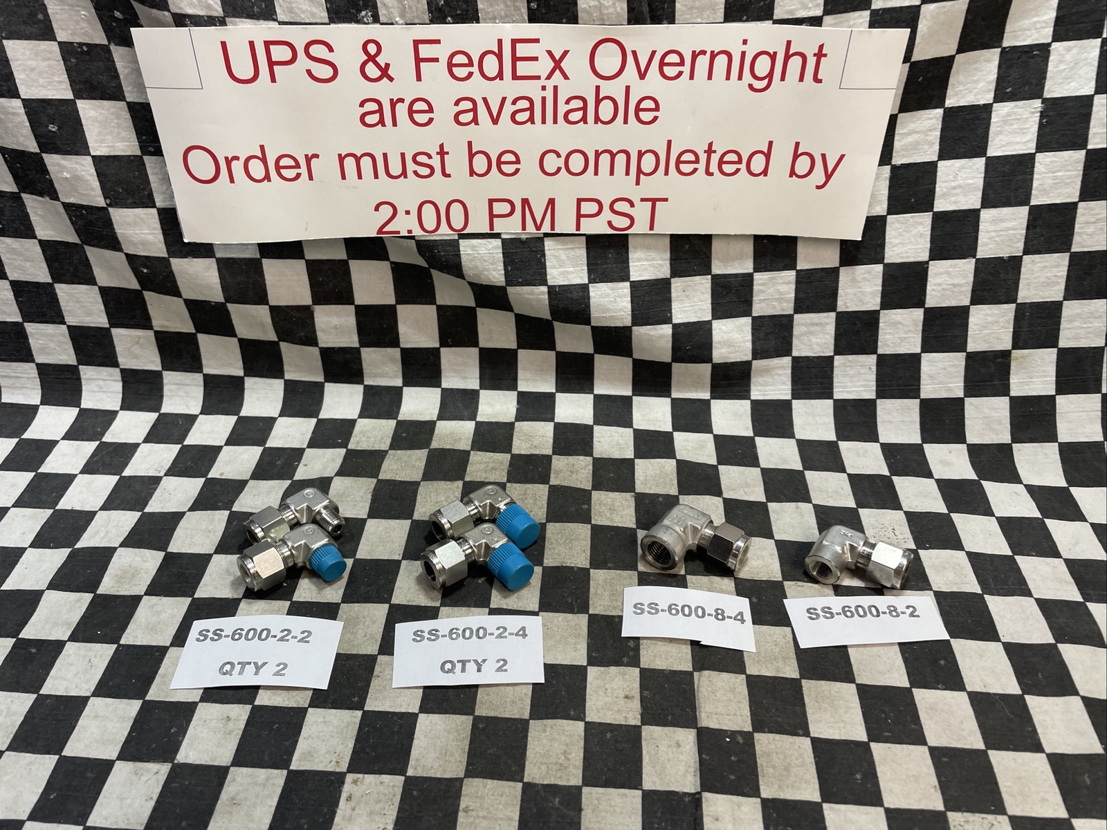 SWAGELOK SS-600-2-4 SS-600-8-4 SS-600-8-2, ELBOW MALE / FEMALE LOT OF 6 #1374V17