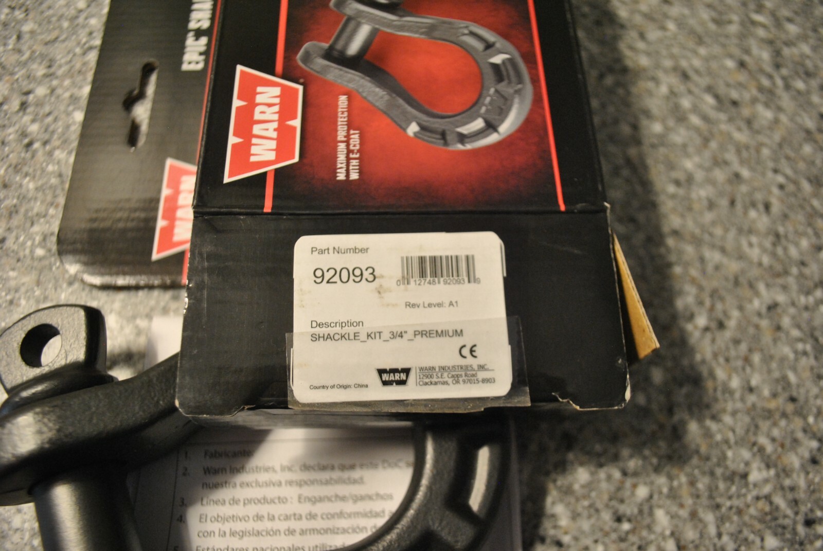 WARN 92093 Epic 3/4″ Steel Winch D-Ring Shackle with 7/8″ Pin: 9 Ton (18,000 Lb)