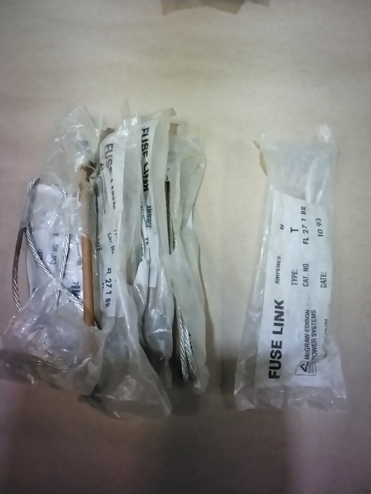 COOPER MCGRAW-EDISON FUSE LINK FL 27 T 8R TYPE T, Lot Of 5