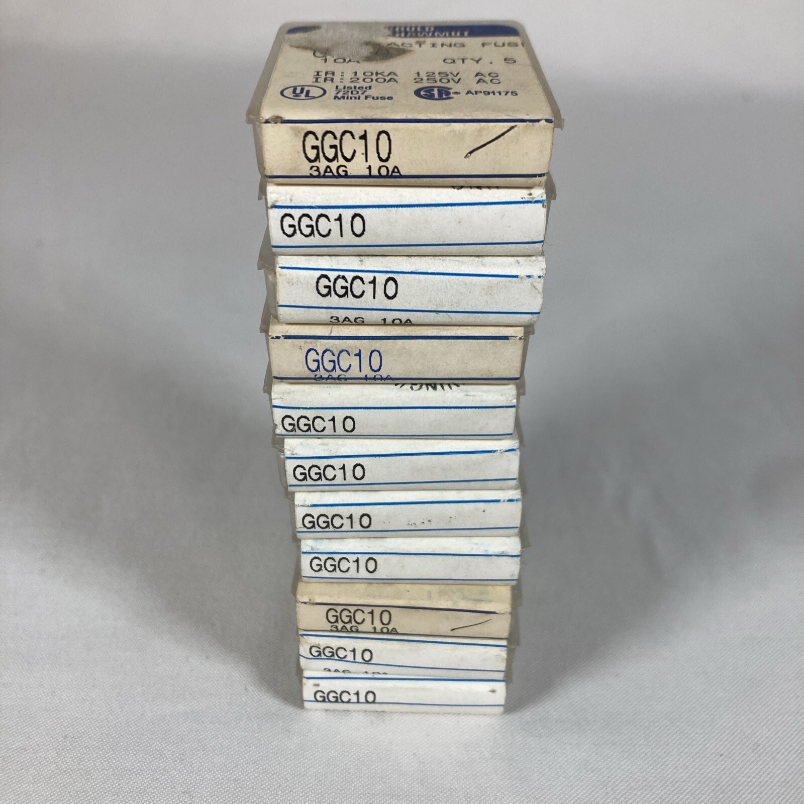 Lot of 55 Gould Shawmut GGC10 32V 10 Amp 1/4″ x 1-1/4″ Glass Automotive Fuses
