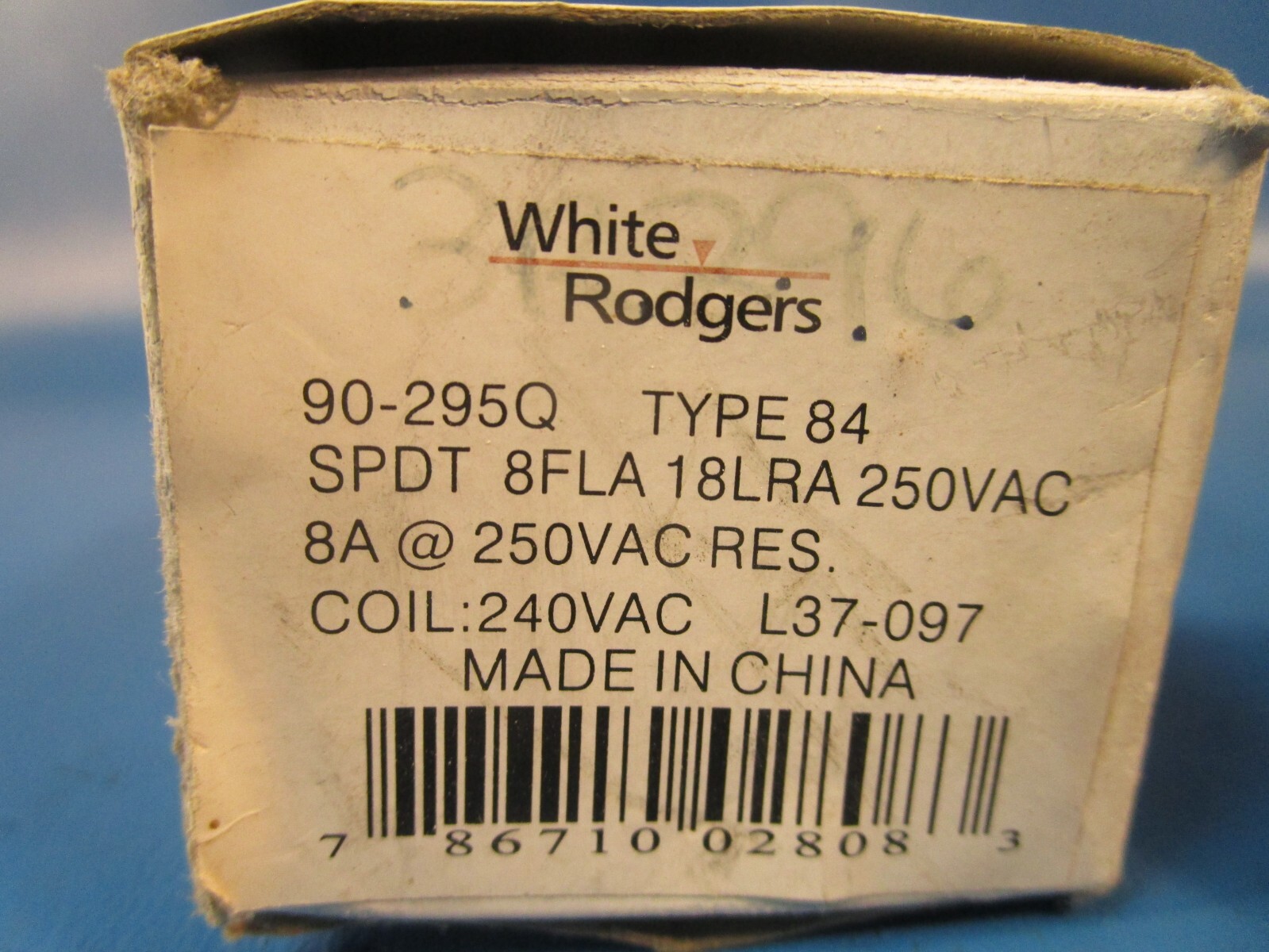 White-Rodgers 90-290Q, Fan Relay, Type 84, 24 Vac Coil