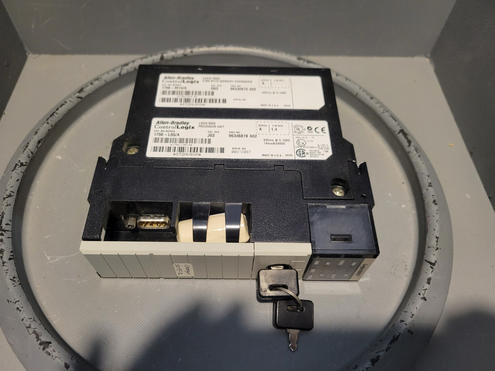 Allen Bradley ControlLogix Processor Unit w/ Mem. Ext., 1756-L55/A, 1756-M14/A