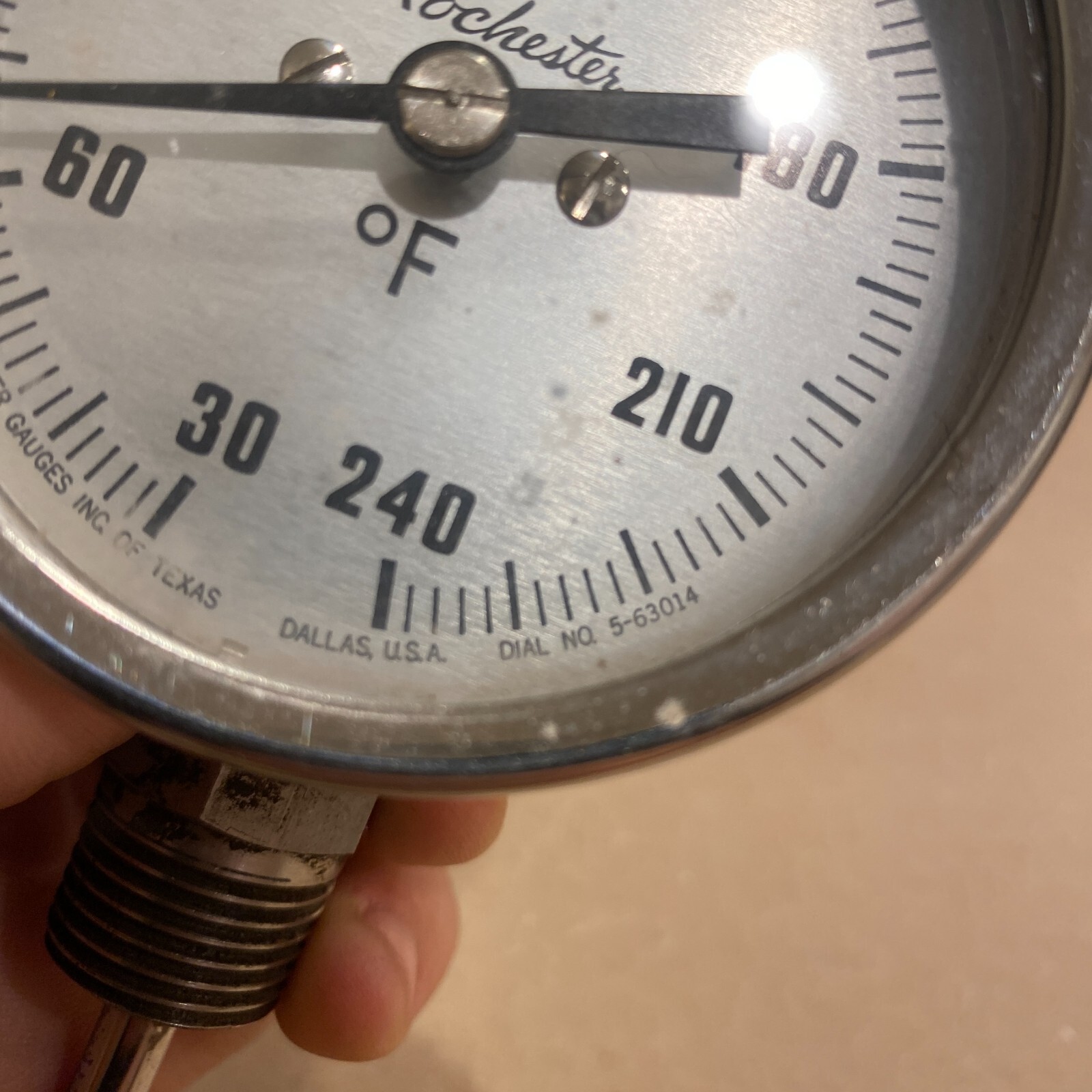 Vintage Rochester Temperature Gauge No 5-63014, 30-240 degrees