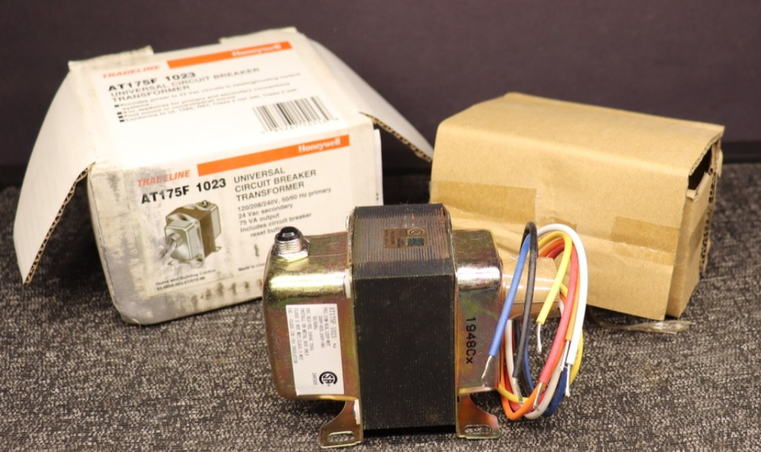 Honeywell AT175F1023 Universal Circuit Breaker Transformer 75VA 120/208/240VAC