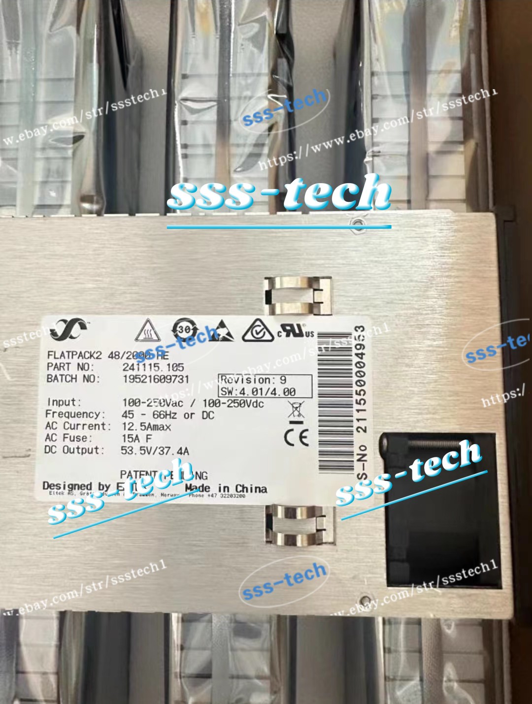 NEW ELTEK FLATPACK2 241115.105 48/2000 HE 53.5V 37.4A Power Supply H514D#sss