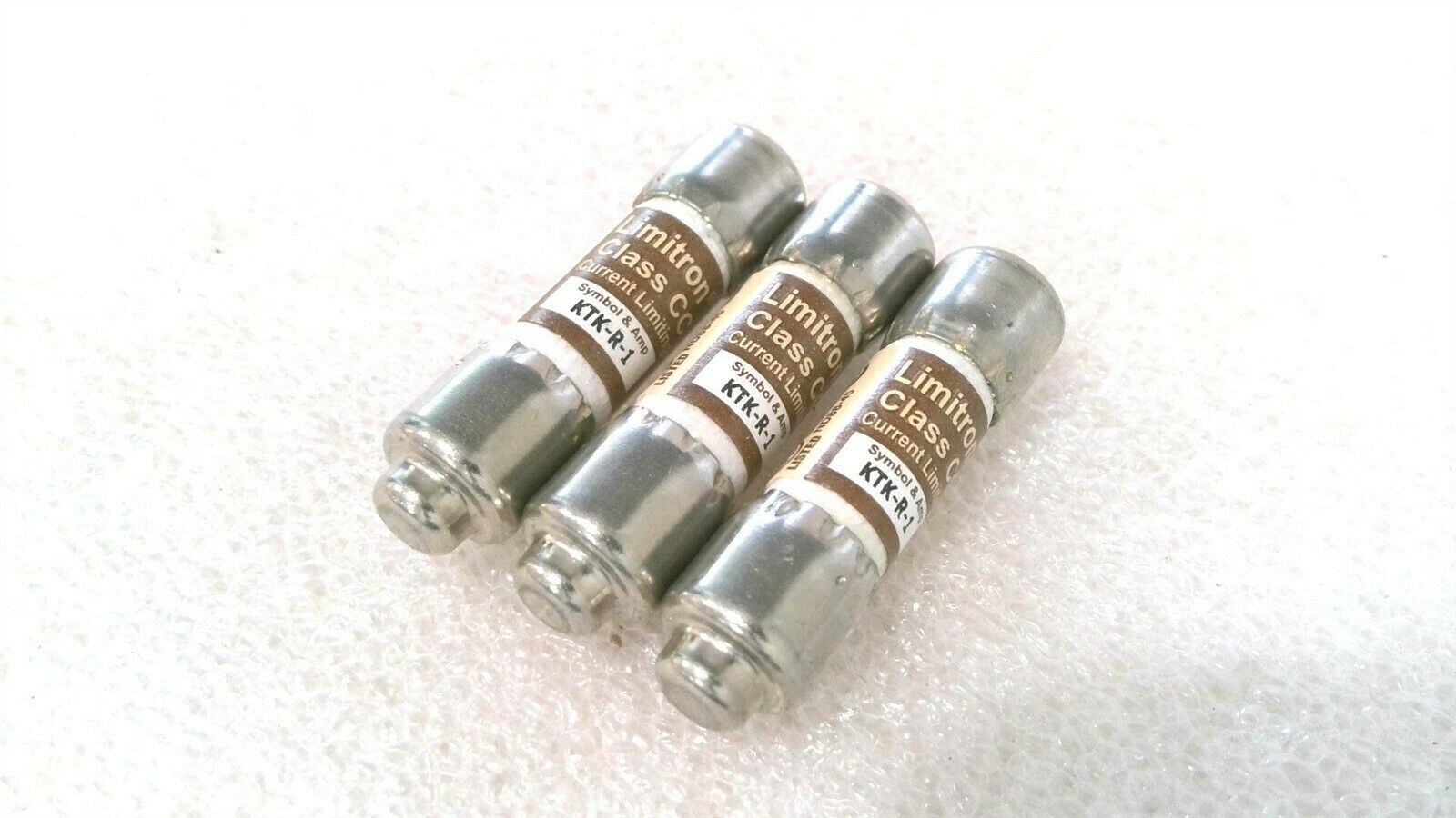BUSSMAN LIMITRON KTK-R-1 FAST ACTING FUSE, 1 AMP, 600 V AC (LOT OF 2)