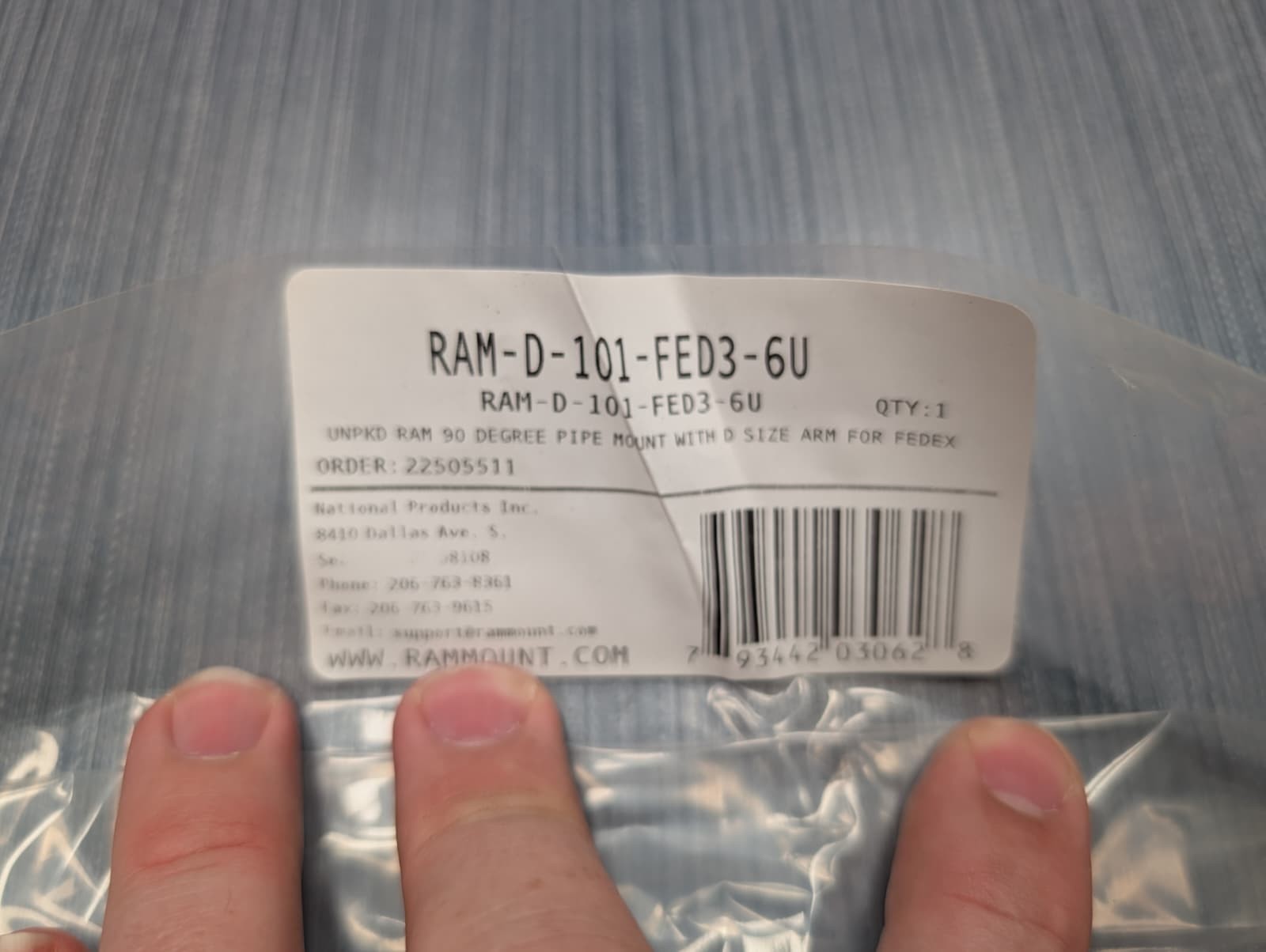 Ram Mount 90 Degree Pipe Mount D Size Arm Heavy Duty