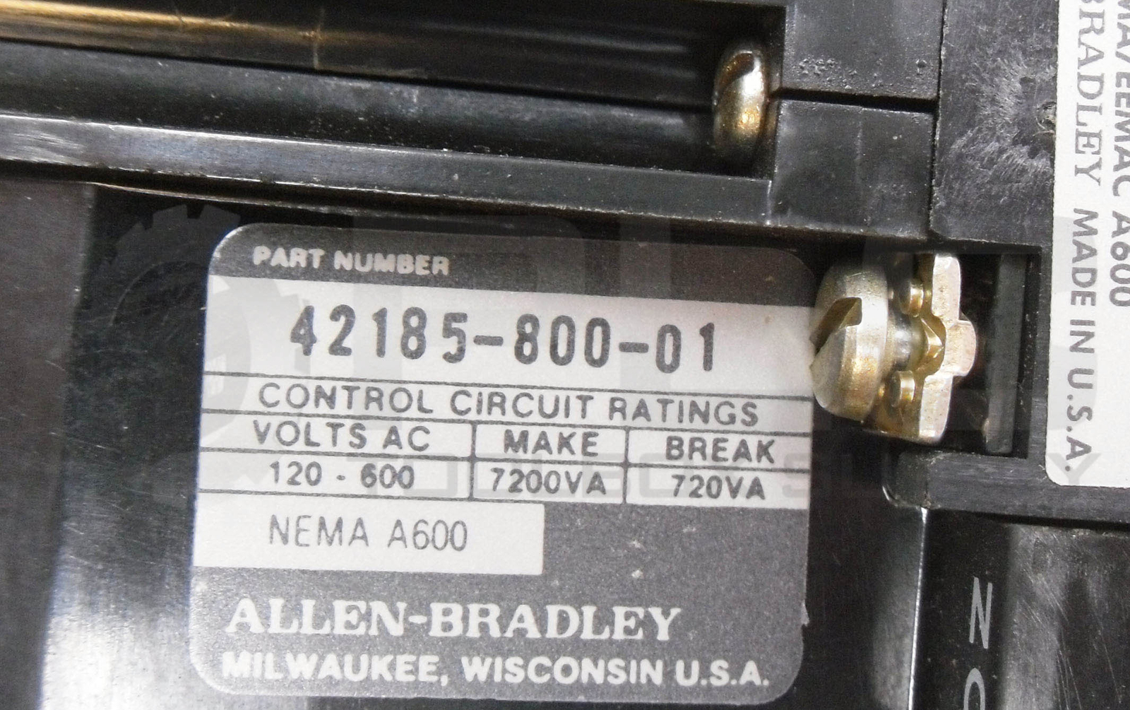 ALLEN BRADLEY 509-AOD /B W/ CB236 W/ 42185-800-01 W/ 595-A /B W/ W38 595-A02 /A