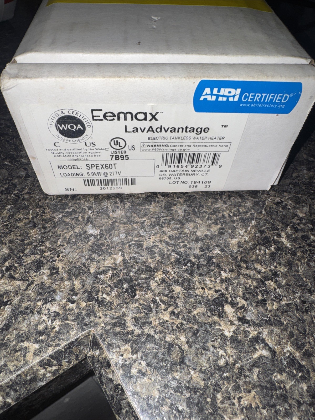 Eemax Spex60t Both Electric Tankless Water Heater, Undersink, 277Vac, Single