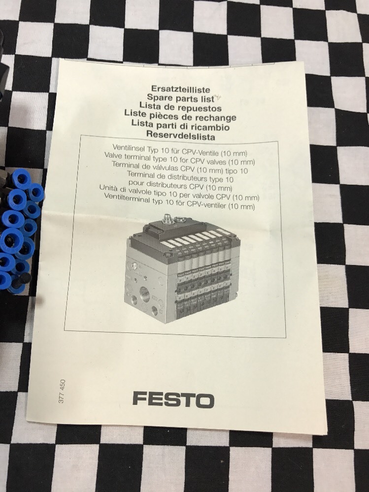 Festo VALVE CPV10-GE-MP-8, 10P-10-8C-MP-N-A-5JC2L+RHZB, 18255, 18624 SHIPSAMEDAY