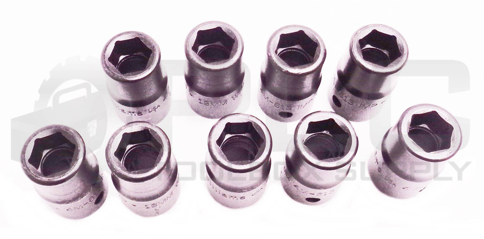 LOT OF 9 NEW WILLIAMS 4M-613 IMPACT SOCKETS 13MM