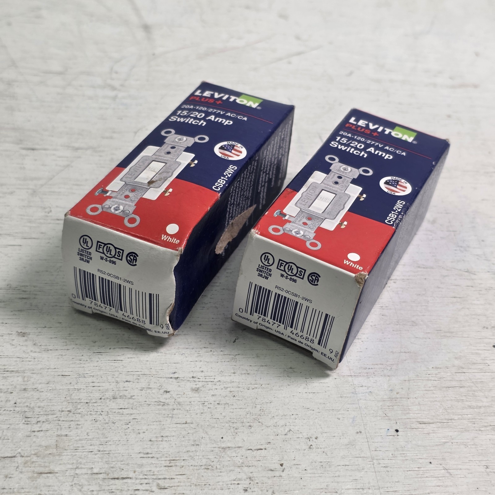 2pc Leviton Almond COMMERCIAL Toggle Wall Light Switch Single Pole 15A/20A CSB1