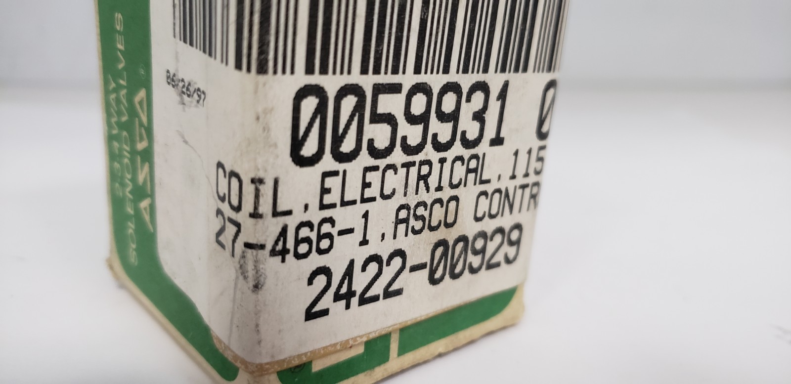 ASCO 27-466-1 SOLENOID VALVE COIL, 115VAC, 60Hz, NIB