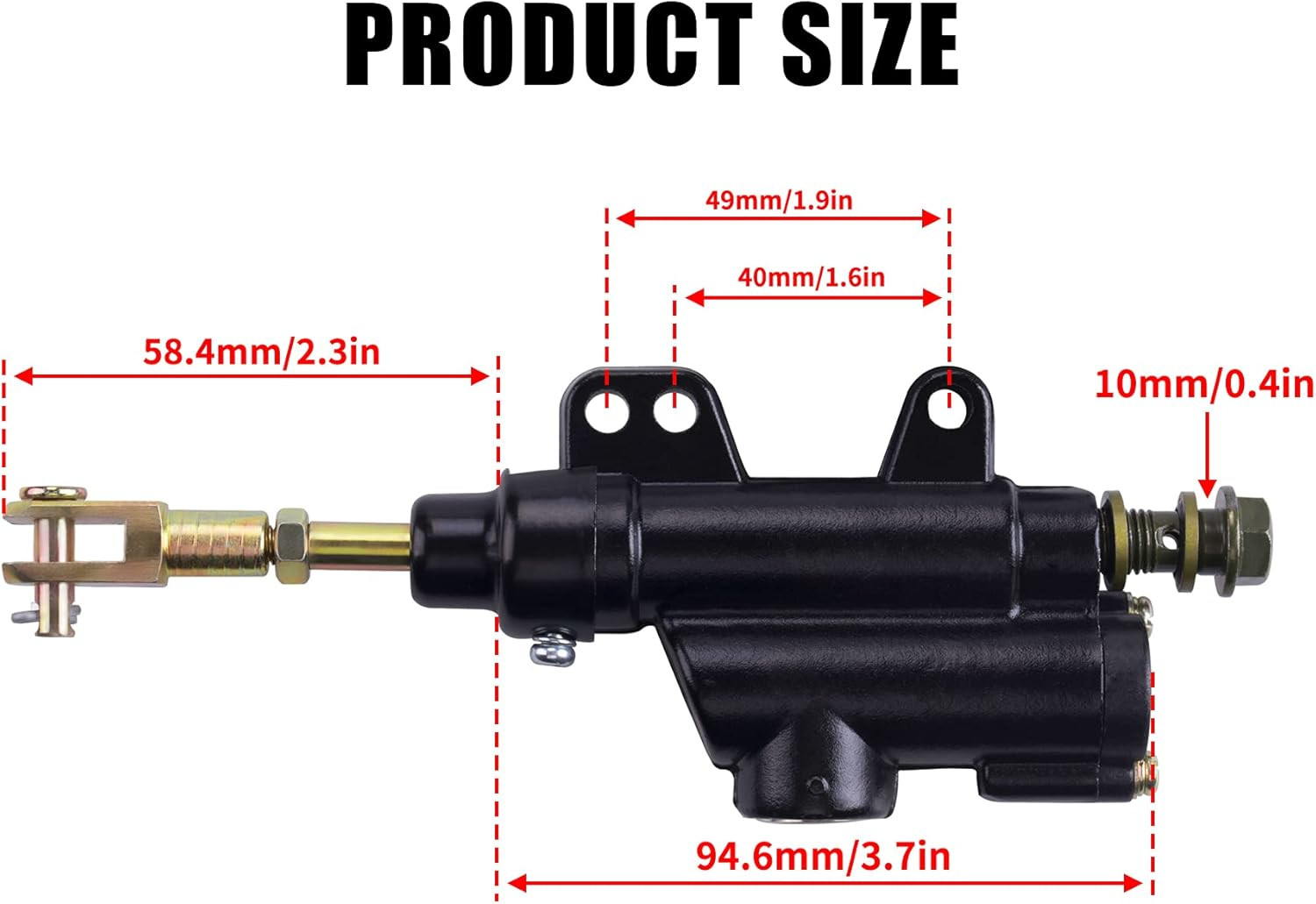 Rear Brake Master Cylinder Coolster 10Mm for 50Cc-125Cc Atvs Taotao BMS Roketa
