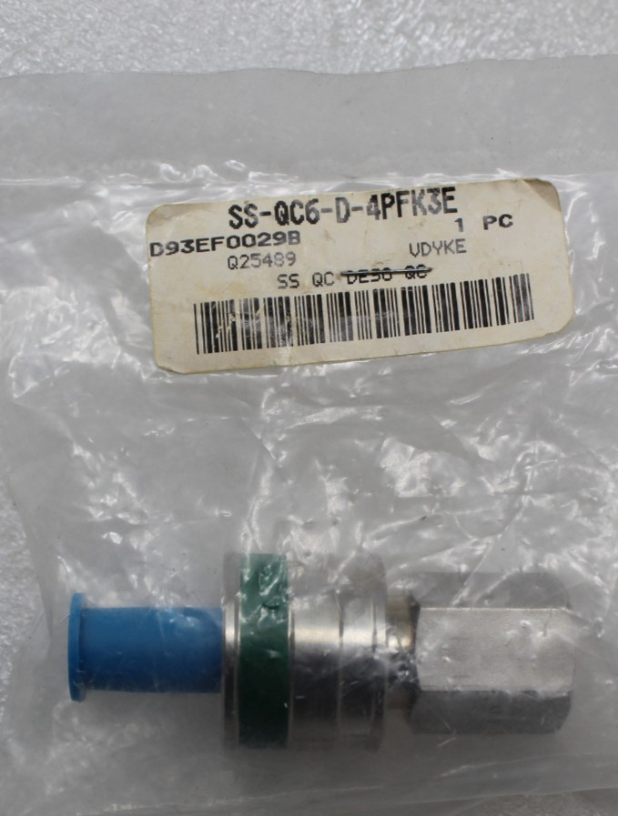Brand New GENUINE Swagelok SS-QC6-D-4PFK3E QUICK CONNECT STEM VALVE SSQC6D4PF