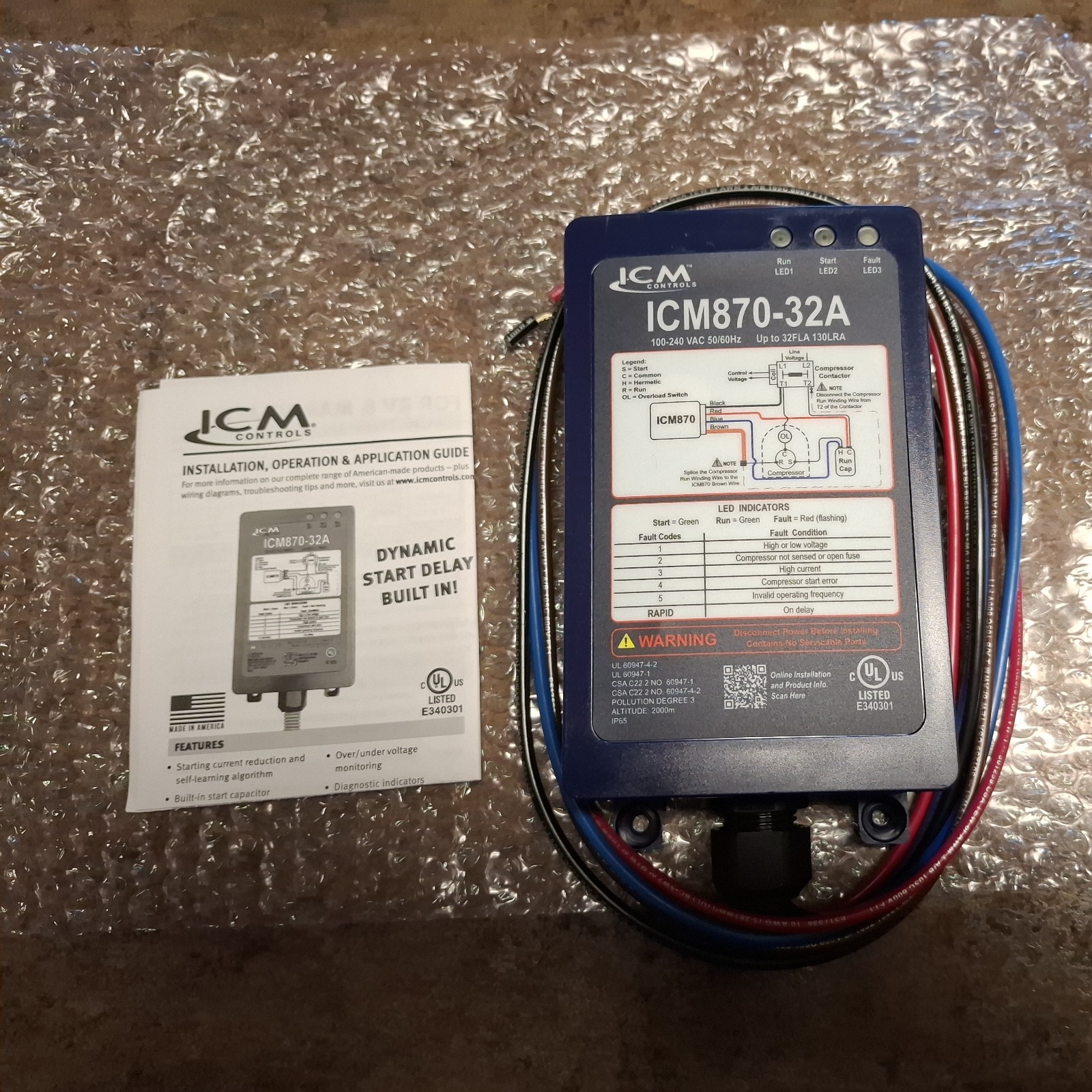 ICM Controls ICM870-32A Soft Starter w/ built-in start capacitor New – Open Box