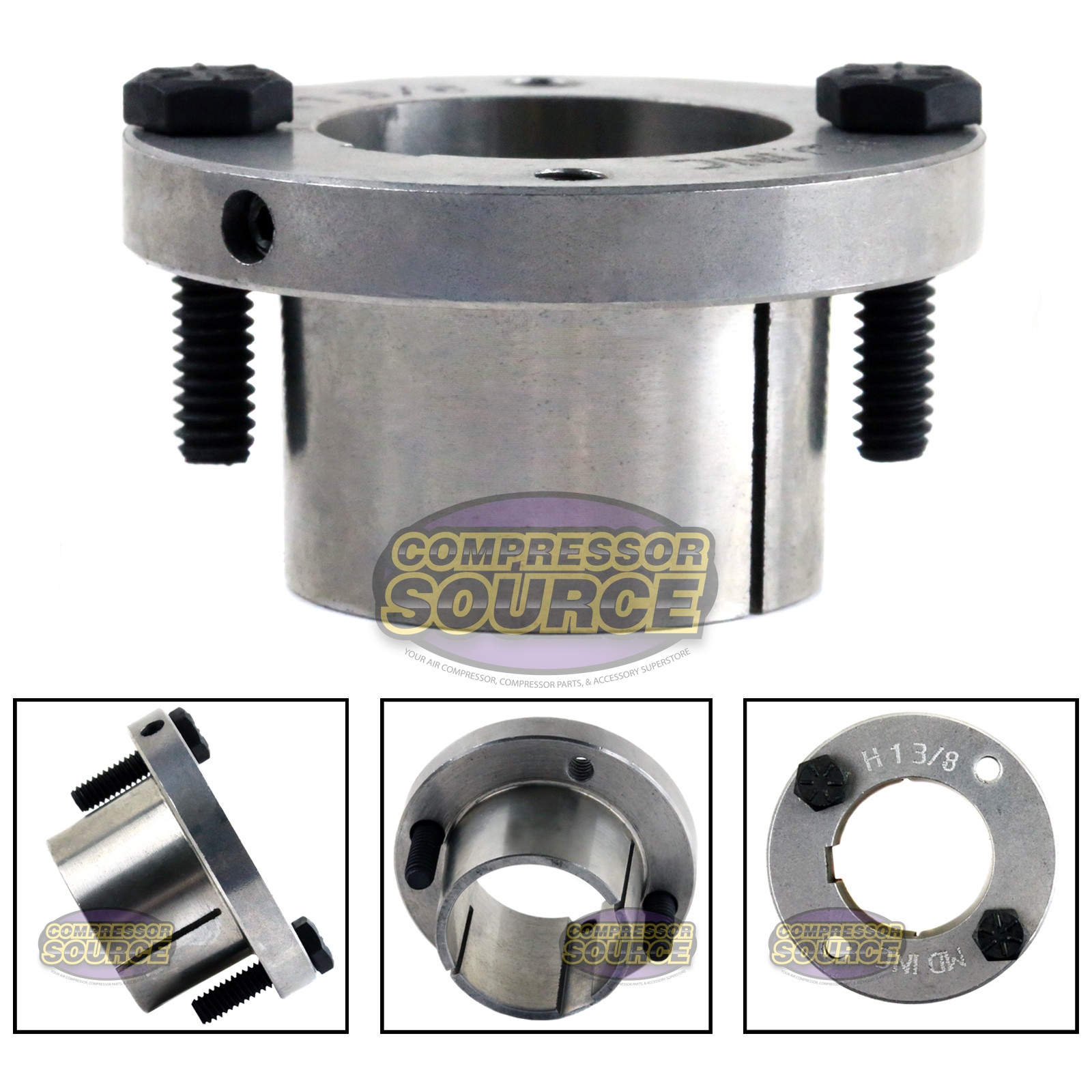Steel 1-3/8″ Keyed Bore Split Taper H-Style Bushing for use with Pulley/Sheave