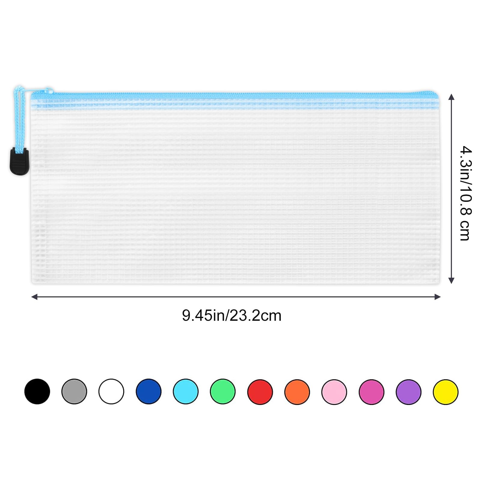 LABUK 42pcs Small Zipper Pouch, 9.5×4.3 Inches Mesh Multicolored