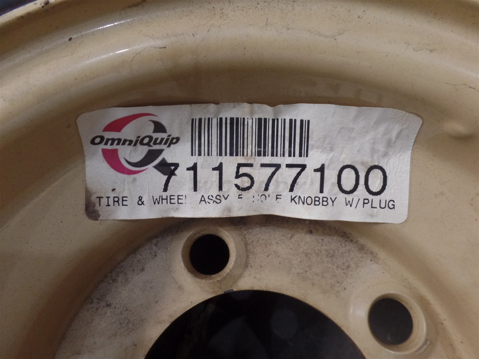 GENUINE OMNIQUIP PARTS 711577100 TIRE & WHEEL ASSEMBLY, CARLISLE 4.80-8NHS, NOS